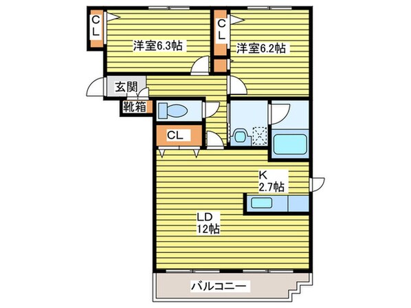 ルピナス宮の森参番館の物件間取画像